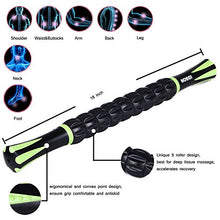Load image into Gallery viewer, Idson Muscle Roller Stick for Athletes- Body Massage Sticks Tools-Muscle Roller Massager for Relief Muscle Soreness,Cramping and Tightness,Help Legs and Back Recovery,Black Green