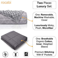 Load image into Gallery viewer, rocabi Deluxe Weighted Blanket King Size Bed | 15 lbs 80”x86” Heavy Weighted Blanket for Adults & Luxury Removable Minky Cover for Calming Sleep