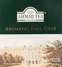 Load image into Gallery viewer, Ahmad Tea Black Tea, Earl Grey Aromatic Teabags, 100 ct - Caffeinated and Sugar-Free