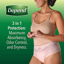 Load image into Gallery viewer, Depend Night Defense Incontinence Underwear for Women, Disposable, Overnight, Medium, Blush, 60 Count (4 Packs of 15) (Packaging May Vary)