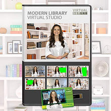 Load image into Gallery viewer, Modern Library Green Screen Virtual Set