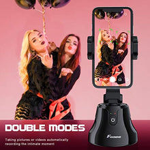 Load image into Gallery viewer, Smart Tracking Holder, Foxnovo 360°Rotation Auto Face/Object Tracking Holder Intelligent Follow Portable Smart Selfie Stick, Video/Vlog Shooting Robot Cameraman for iPhone/Android Phone (Black)