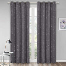 Load image into Gallery viewer, StangH Printed Blackout Curtains 84 inch Length Living Room Thermal Insulated Wave Line Dots Curtains Room Darkening Grommet Curtains for Sliding Glass Door, Grey, W52 x L84-inch, Grey, 2 Panels