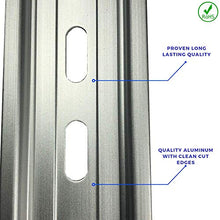Load image into Gallery viewer, 2 Pieces DIN Rail Slotted Aluminum RoHS 12" Inches Long 35mm Wide 7.5mm High