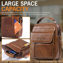 Load image into Gallery viewer, Hengwin Leather Cell Phone Holster with Belt Loop Samsung Galaxy S22 Ultra 5G iPhone 11 Wallet Case Carrying Pouch Travel Fanny Pack Messenger Bag Crossbody Purse with Shoulder Strap Keychain (Coffee)