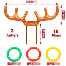 Load image into Gallery viewer, jumping meters Christmas Games Inflatable Reindeer Antler Ring Toss Game Christmas Toys Indoor Outdoor Games for Kids Adults (3 Antlers 18 Rings)