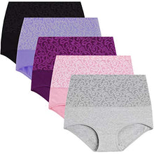 Load image into Gallery viewer, YaShaer Underwear Women High Waist Full Coverage Ladies Briefs Cotton Tummy Control Panties C-Section Recovery (5 Pack)