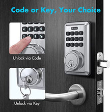 Load image into Gallery viewer, iMagic Keypad Deadbolt, Keyless Entry Deadbolt Lock, Electronic Keypad Door Lock, Auto Lock, 50 User Codes, Easy to Install (Satin Nickel)
