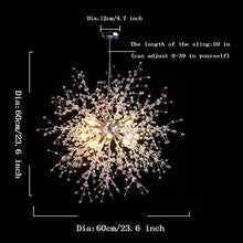 Load image into Gallery viewer, GDNS Chandeliers Firework LED Light Stainless Steel Crystal Pendant Lighting Ceiling Light Fixtures Chandeliers Lighting,Dia 23.5 inch