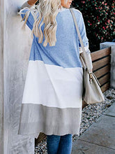 Load image into Gallery viewer, Lovaru Womens Boho Open Front Cardigan Colorblock Long Sleeve Loose Knit Lightweight Sweaters