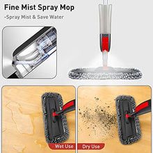 Load image into Gallery viewer, Spray Mop 120CM, Floor Mops for Floor Cleaning 450ML Spray Bottle, Microfiber Hardwood Floor Mop for Laminate Tile Ceramic Wood Floor Cleaning, Dry Wet Mop with 3 Reusable Pads 1 Scraper
