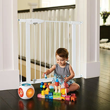 Load image into Gallery viewer, Munchkin Easy Close Pressure Mounted Baby Gate for Stairs, Hallways and Doors, Walk Through with Door, Metal, White