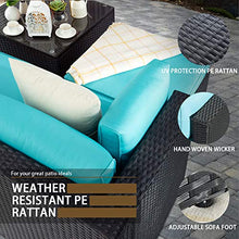 Load image into Gallery viewer, VITESSE 5 Pieces Patio Furniture Sectional Sets, Outdoor All-Weather PE Rattan Wicker Lawn Conversation Sets, Garden Sofa Set with Coffee Table and Washable Cushion