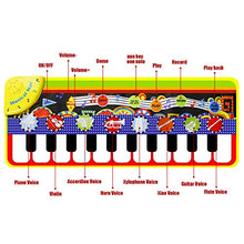 Load image into Gallery viewer, RenFox Kids Musical Mats, Music Piano Keyboard Dance Floor Mat Carpet Animal Blanket Touch Playmat Early Education Toys for Baby Girls Boys(43.3x14.2in)