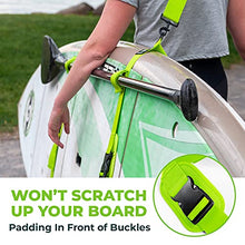 Load image into Gallery viewer, Gradient Fitness Kayak/Paddle Board/Surfboard Shoulder Strap | Hands-Free SUP Carrying Strap Boards with Padded Shoulder Sling, Paddle Carrier & Metal Accessories (Green)