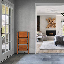 Load image into Gallery viewer, 3 Step Stool Ladder Woodgrain Shelf Aluminum Lightweight Folding with Anti-Slip and Wide Pedal for Home and Kitchen Space Saving