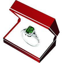 Load image into Gallery viewer, Dazzlingrock Collection Sterling Silver 7X5 MM Emerald Cut Lab Created Emerald & Diamond Ladies Engagement Ring, Size 8