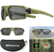Load image into Gallery viewer, HUNTERSKY HTS Q37 anti-fog polarized Tactical hunting Shooting sunglasses Military Grade Ballistic Impact Protection eye pro army Glasses, Motorcycle riding running driving Gun Range