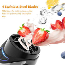 Load image into Gallery viewer, Portable Blender, HOKEKI Personal Blender for Shakes and Smoothies Mini Electric Food Blenders with Travel Lid for Sports,Travel,Gym,20 oz
