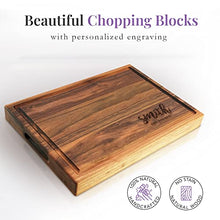 Load image into Gallery viewer, Straga - Engraved Cutting Boards for Personalized Gifts, Practical Wedding Gifts and Keepsakes, Customize Your Wood Board, Style and Design (Minimalist Script Corner Design No.920)