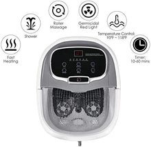 Load image into Gallery viewer, Giantex Foot Spa Bath Massager w/Heat, Water Shower Adjustable in Angles, Motorized Shiatsu Massage Balls & 2 Maize Rollers, Time & Temper Control, LED Display, Home Pedicure Foot Bath Tub, Grey