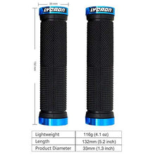 Load image into Gallery viewer, LYCAON Bike Handlebar Grips, Non-Slip-Rubber Adjustable Bicycle Handle Grip with Aluminum Lock, Bike Grips for Mountain Road Foldable Bike MTB BMX with End Caps (Blue, General End Caps)