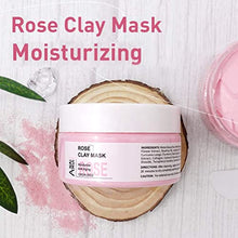 Load image into Gallery viewer, Rose Clay Facial Mask, with Kaolin Pink Clay, Niacinamide, Collagen, Hyaluronic Acid Moisturizing. Pores Minimizers, Blackhead Remover, 4.23 Oz