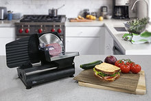Load image into Gallery viewer, Elite Platinum Ultimate Precision Electric Deli Food Meat Slicer Removable Stainless Steel Blade, Adjustable Thickness, Ideal for Cold Cuts, Hard Cheese, Vegetables & Bread, 7.5”, Black