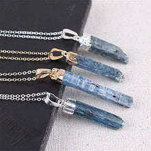 Load image into Gallery viewer, Raw Blue Kyanite Pendant Necklace Sliver/Gold Plated Natural Crystal Necklace