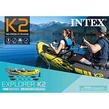 Load image into Gallery viewer, Intex Explorer K2 Kayak, 2-Person Inflatable Kayak Set with Aluminum Oars and High Output Air Pump