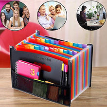 Load image into Gallery viewer, 24 Pocket Expanding File Folder with Cloth Edge Wrap, Letter Size Organizer Expandable Accordion A4 Files Bag