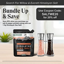 Load image into Gallery viewer, Willow & Everett Salt and Pepper Grinder Set - Stainless Steel Refillable Salt & Peppercorn Shakers