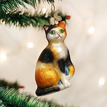 Load image into Gallery viewer, Old World Christmas Ornaments: Cat Lover Collection Glass Blown Ornaments for Christmas Tree, Calico Cat
