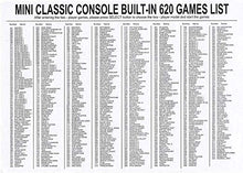 Load image into Gallery viewer, Classic Mini Retro Video Game Console with Preloaded 620 Games & 2 Controllers, Old School Video Games System for Kids, Birthday Gift Happy Childhood Memoriess, AV Output ONLY