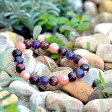 Load image into Gallery viewer, Triple Stone Ultimate Weight Loss Bracelet – Boost Metabolism Reduce Bloating – Slimming Bracelet – Red Tiger Eye – Amethyst – Sunstone – Stone Bead Bracelet (10mm)