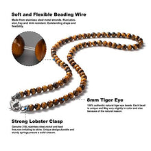 Load image into Gallery viewer, WESTMIAJW Mens Yellow Tiger Eye Beads Beaded Necklace Chains Healing Crystals Gemstone Jewelry 60cm