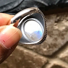 Load image into Gallery viewer, Natural Rainbow Moonstone 925 Sterling Silver Men's Ring Size 8, 9, 9.75, 10, 11, 12, 13