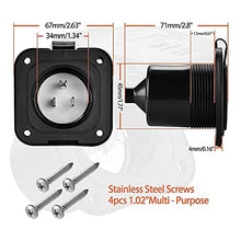 Load image into Gallery viewer, Bundle |WELLUCK 15 Amp 125V AC Power Inlet Port Plug with Integrated 18" Extension Cord, NEMA 5-15 RV Flanged Inlet with Waterproof & Back Cover, 2 Pole 3-Wire Shore Power Plug for Boat