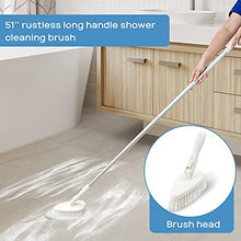 Load image into Gallery viewer, Qaestfy Shower Scrubber & Cleaning Brush Combo Tub and Tile Scrubber Cleaner Scrub Brushes with 51'' Long Handle Tool for Bathroom Bathtub Wall Mop Scrubbing Model QAE002