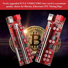 Load image into Gallery viewer, MZHOU 6PACK PCI-E 1X to 16X Riser Card - VER013 Pro PCIe Riser Adapter Card Ethereum ETH Bitcoin Mining Devices, Digital Cryptocurrency Mining Rig (Red 6 Pack)