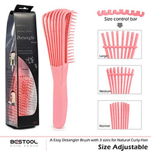 Load image into Gallery viewer, BESTOOL Detangling Brush for Black Natural Hair, Detangler Brush for Natural Black Hair Curly Hair Afro 3/4abc Texture, Faster n Easier Detangle Wet or Dry Hair with No Pain (Pink)