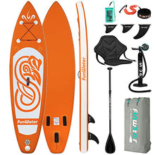 Load image into Gallery viewer, FunWater SUP Inflatable Stand Up Paddle Board 10'x31''x6'' Ultra-Light Inflatable Paddleboard with ISUP Accessories,Fins,Adjustable Paddle, Pump,Backpack, Leash, Waterproof Phone Bag,Kayak Seat