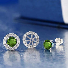 Load image into Gallery viewer, Gem Stone King 1.39 Ct Round Green Chrome Diopside 925 Sterling Silver Earrings