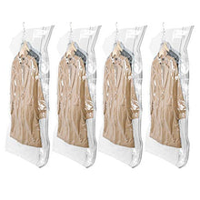 Load image into Gallery viewer, Hanging Vacuum Space Saver Bags for Clothes, 4 Pack Long 53x27.6 inches, Vacuum Seal Storage Bag Clothing Bags for Suits, Dress Coats or Jackets, Closet Organizer and Storage