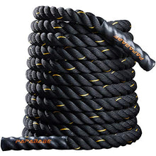 Load image into Gallery viewer, papababe Pro Battle Ropes with Anchor Strap Kit - 100% Poly Dacron Heavy Battle Rope for Strength Training, Cardio Workout, Crossfit, Fitness Exercise Rope