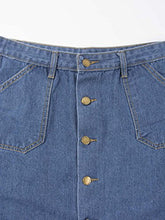 Load image into Gallery viewer, Choies Women's Blue High Waist Button Denim Mini Skirt with Side Pockets S