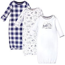 Load image into Gallery viewer, Touched by Nature Unisex Baby Organic Cotton Gowns, Arctic, Preemie US