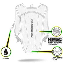 Load image into Gallery viewer, Vibedration GA 2 Liter Hydration Pack Water Backpack for Running, Hiking, Biking, Cycling, Climbing, Festivals (Black Diamond)