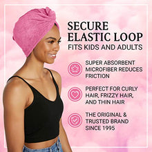 Load image into Gallery viewer, Turbie Twist Microfiber Hair Towel Wrap for Women and Men | 4 Pack | Bathroom Essential Accessories | Quick Dry Hair Turban for Drying Curly, Long & Thick Hair (Pink, Blue, Grey, White)