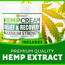 Load image into Gallery viewer, Hemp Cream - 3,500,000 - Relieve Muscle, Joint, Foot & Back with Hemp + Turmeric + Arnica | Natural Hemp Oil Extract Gel - Made in USA - 4oz